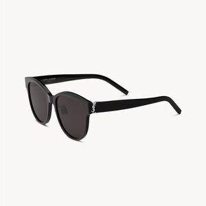 NEW Saint Laurent Black Cat-Eye Sunglasses with Silver Chain Detail